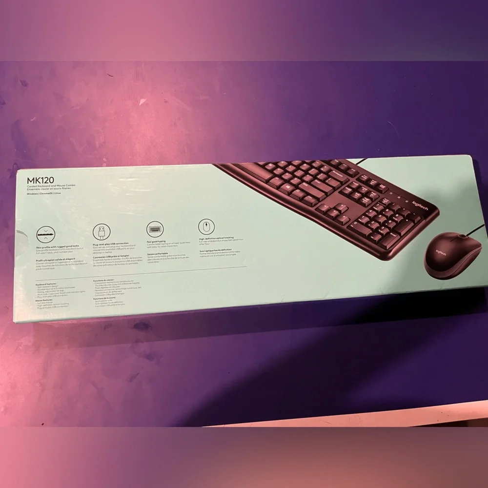 Logitech Logitech MK120 Wired Keyboard and Mouse Combo Black